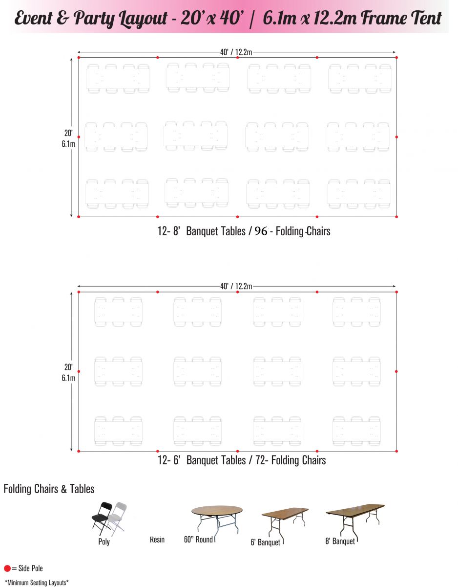 20 x 40 tent seating chart
